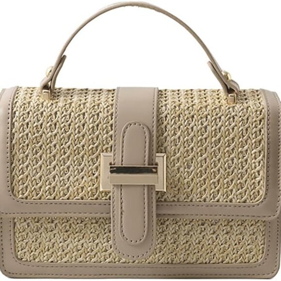 Women’s Straw Shoulder Bag Crossbody Clutch Purse Summer Vacation Handbag - Picture 1 of 7